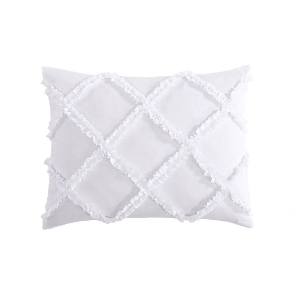 Laura Ashley 2pc Twin Norah Comforter Bedding Set White Twin